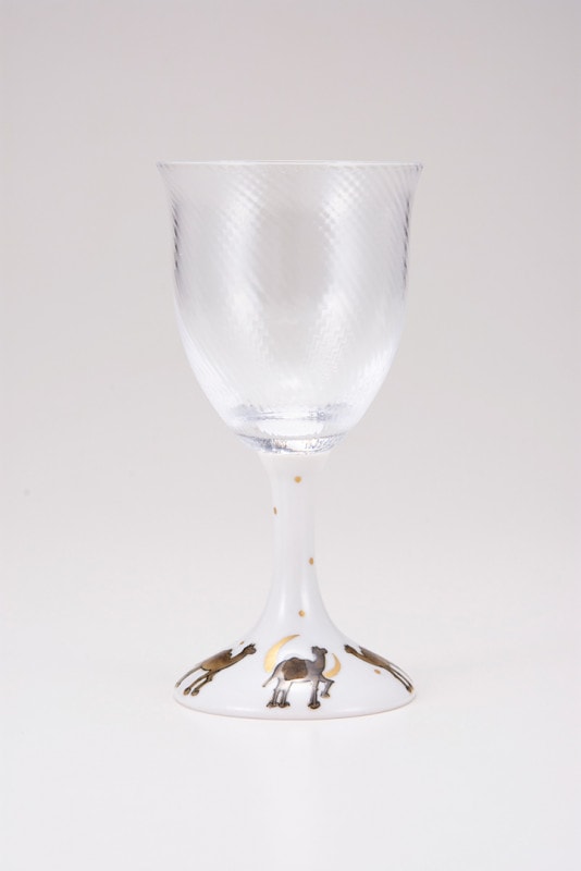 ワイングラス小（斜）月夜のらくだ