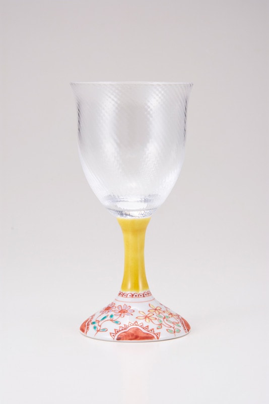 ワイングラス小（斜）フラワー