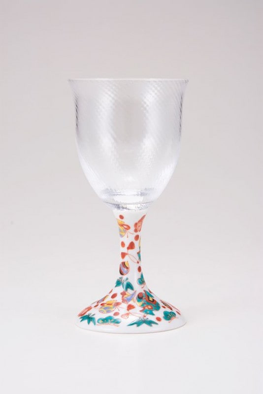 ワイングラス小（斜）宝尽し