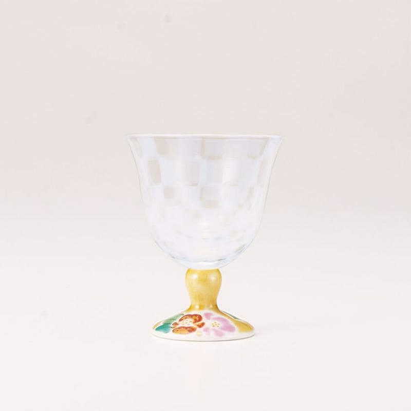 冷酒グラス（オパール）山茶花アメ釉