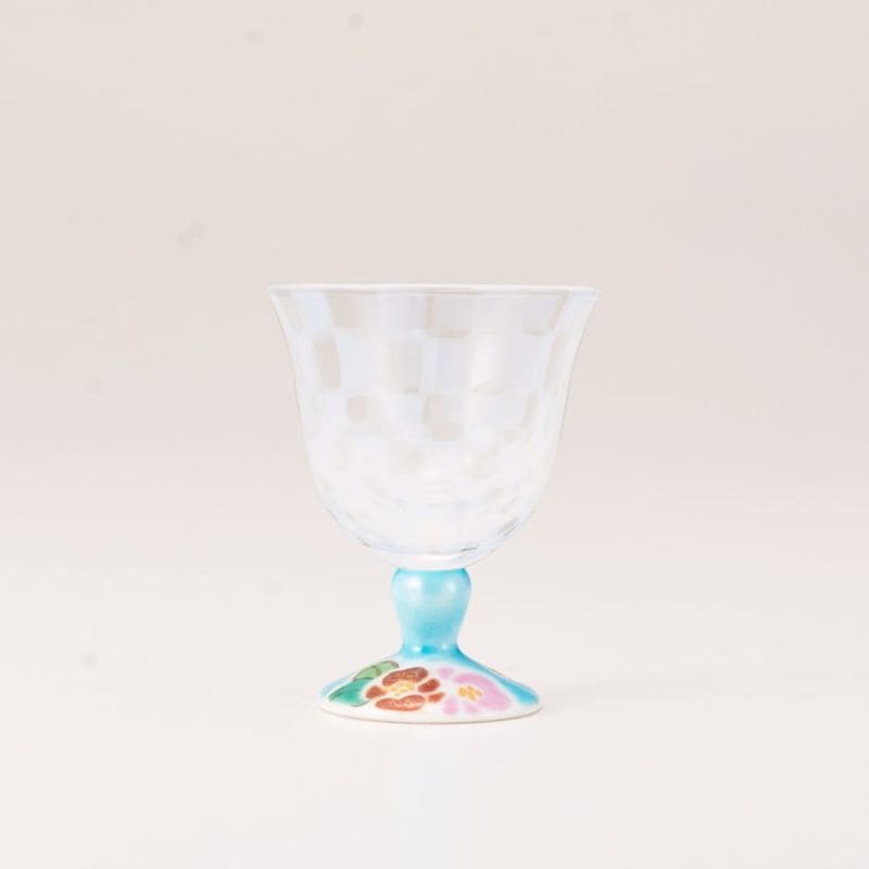 冷酒グラス（オパール）山茶花ブルー
