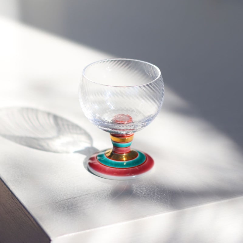 馬上グラス（斜）こまレッド