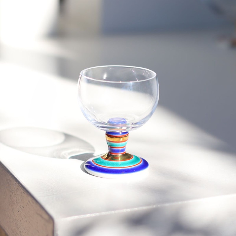 馬上グラス（無地）こまブルー