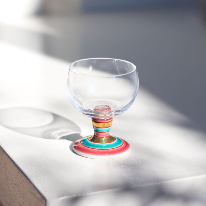 馬上グラス（無地）こまレッド