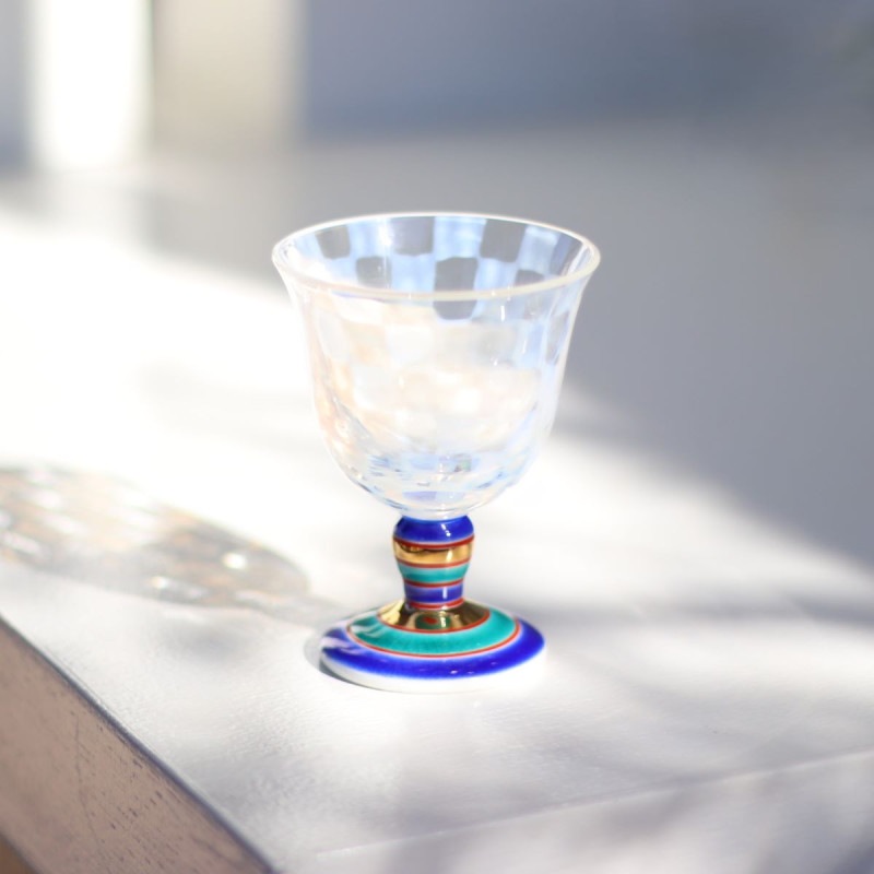 冷酒グラス（オパール）こまブルー