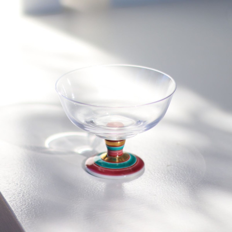 デザートグラス小（無地）こまレッド