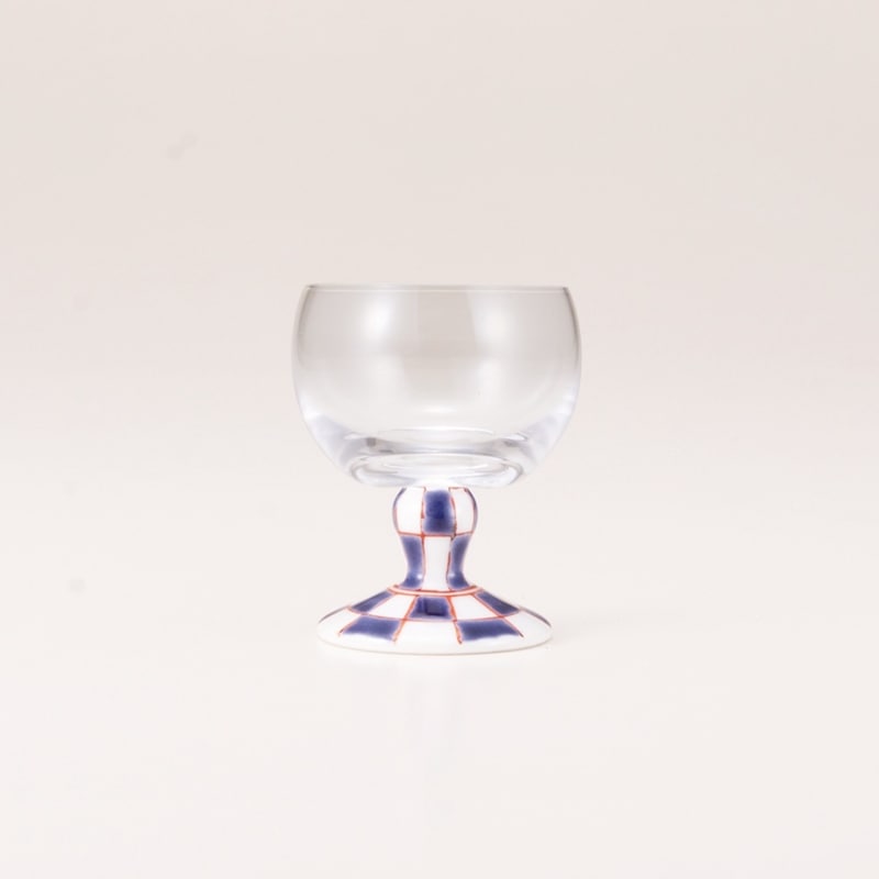 馬上グラス（無地）市松