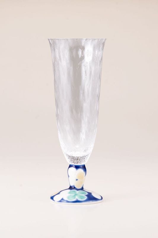 麦酒グラス（格子）クローバーブルー