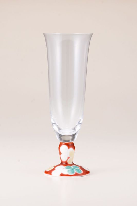 麦酒グラス（無地）クローバーレッド