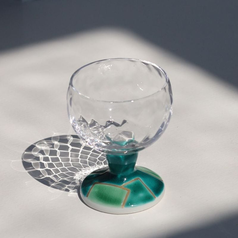 馬上グラス（格子）おりがみグリーン