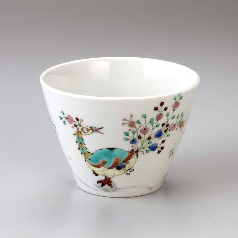 スープカップ　印度孔雀