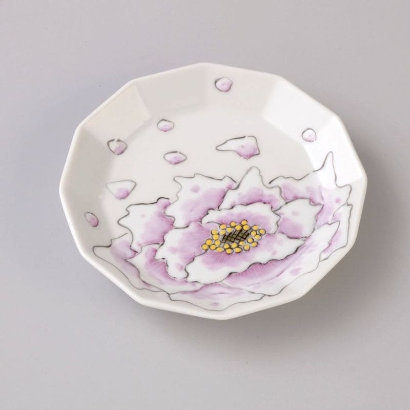 3号角皿　富貴文