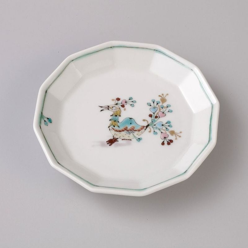 3号角皿　印度孔雀