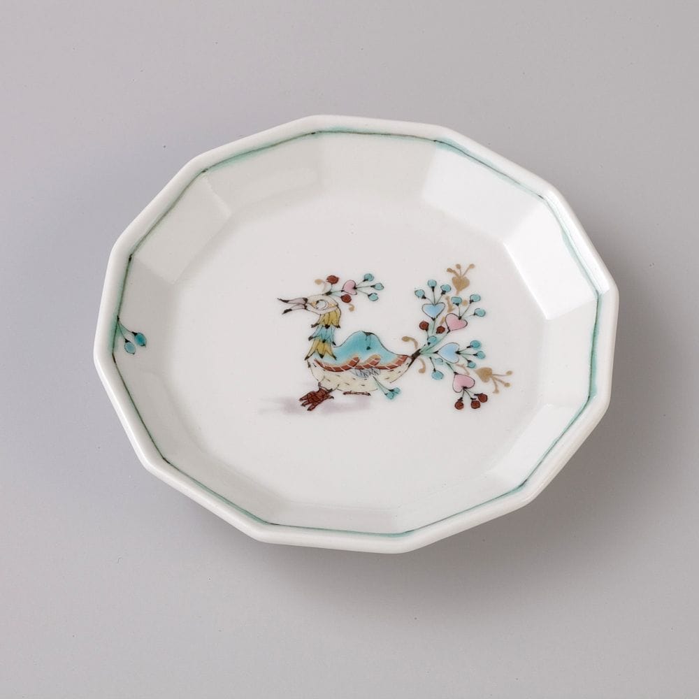 3号角皿　印度孔雀