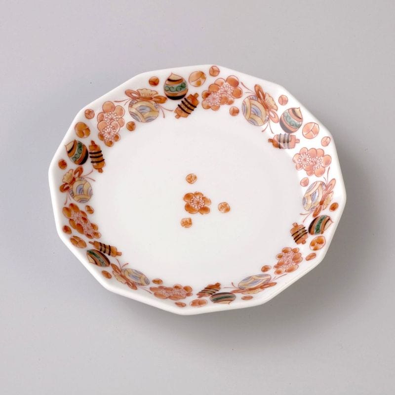 3号角皿　宝尽し