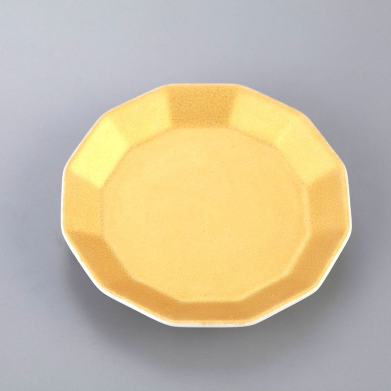 3号角皿　いろどりゴールド