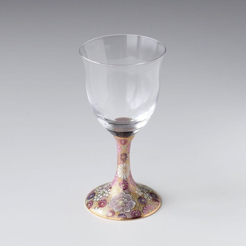 ワイングラス小（無地）令和金花詰うすべに