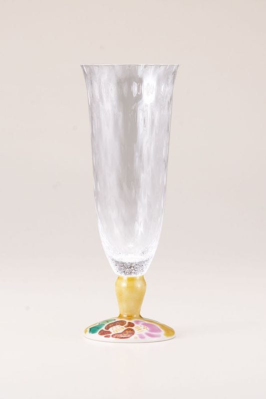 麦酒グラス（格子）山茶花アメ釉