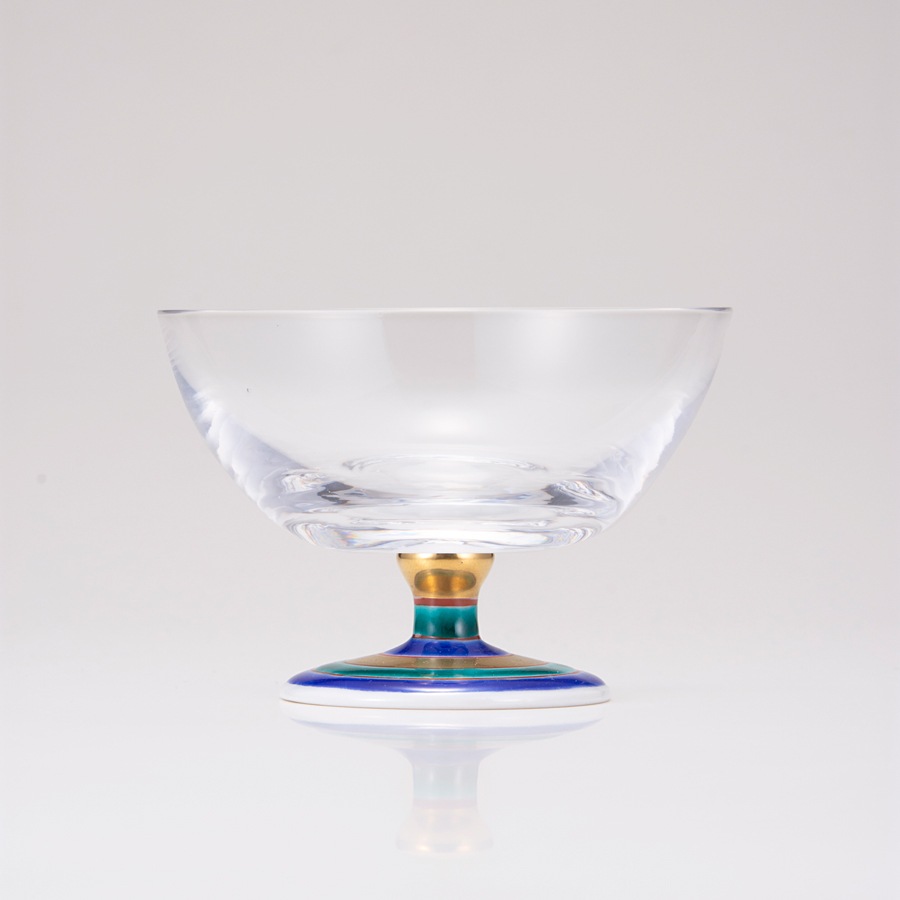 デザートグラス大（無地）こまブルー