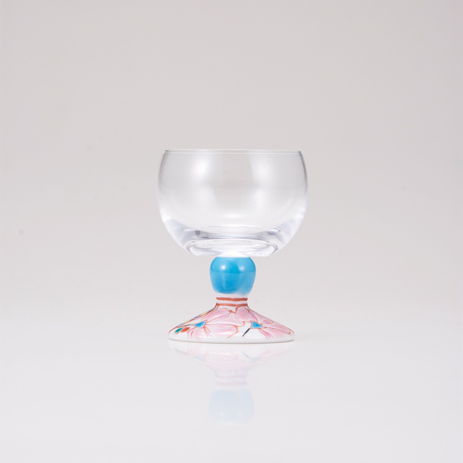 馬上グラス(無地)花のタペストリー