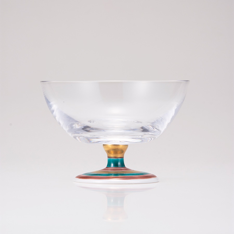 デザートグラス大（無地）こまレッド