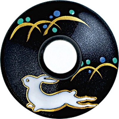 デザートグラス小（無地）うさぎ文ブラック