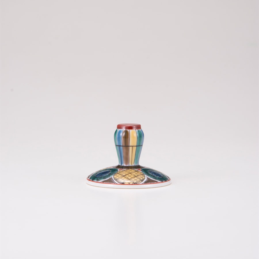 フリーグラス大(斜)古九谷丸文