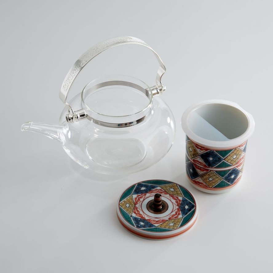 九谷ちろりセット・古九谷菱文