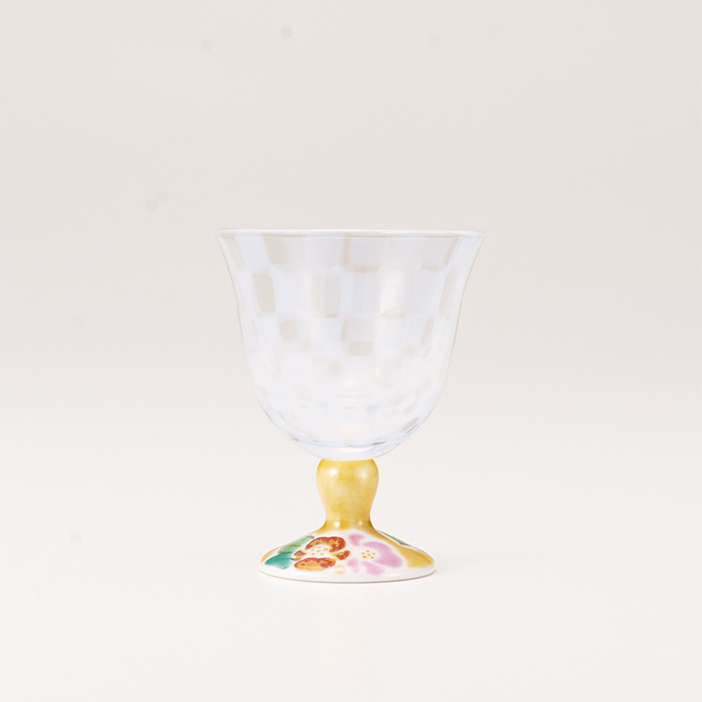 冷酒グラス（オパール）山茶花アメ釉