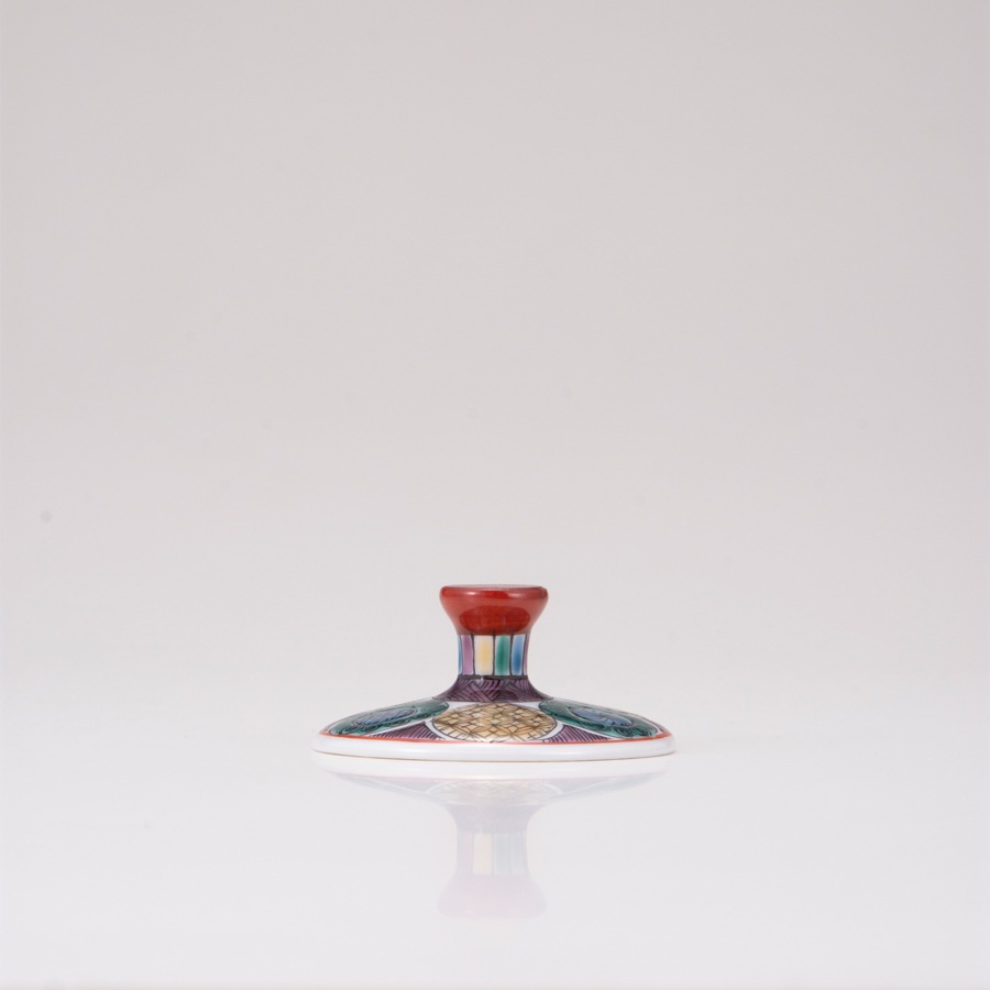 フリーグラス小（斜）古九谷丸文