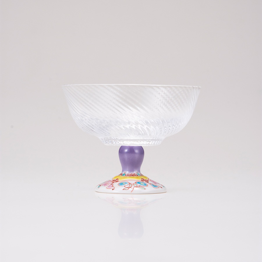 デザートグラス小(斜)フラワーハウス