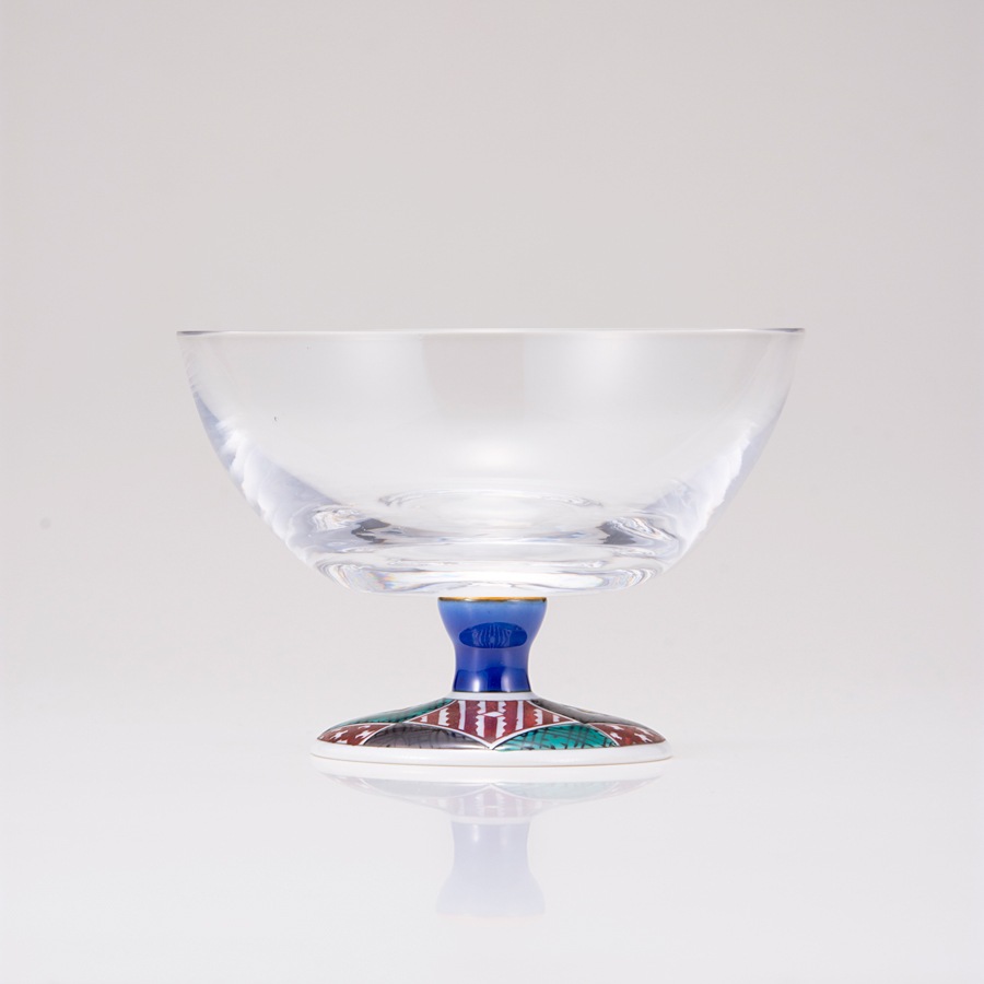 デザートグラス大(無地)石畳(四面)