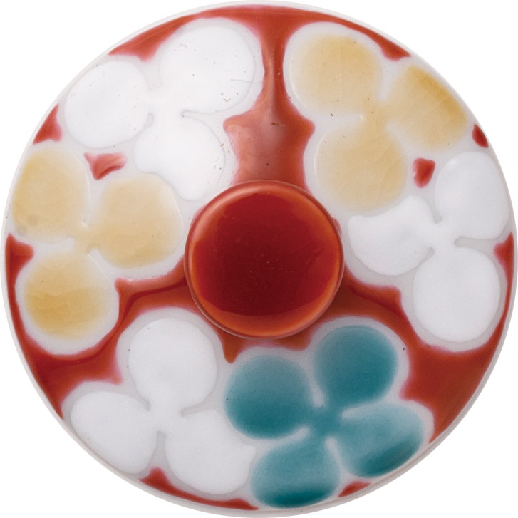 フリーグラス中(格子)クローバーレッド