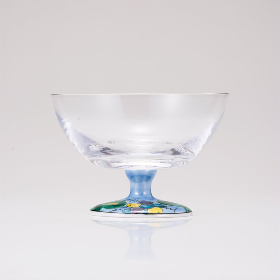 デザートグラス大（無地）ぶどうブルー