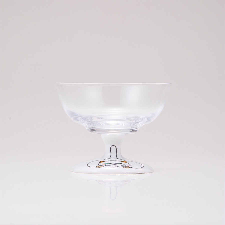 デザートグラス中（無地）ネコの休日