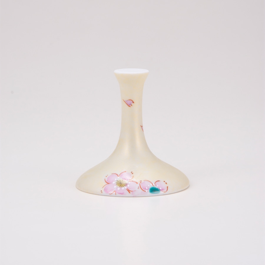 ワイングラス大（格子）さくら文ゴールド