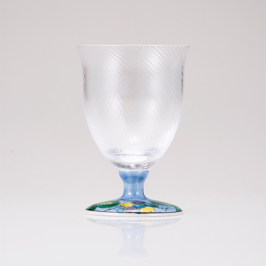 フリーグラス小(斜)ぶどうブルー