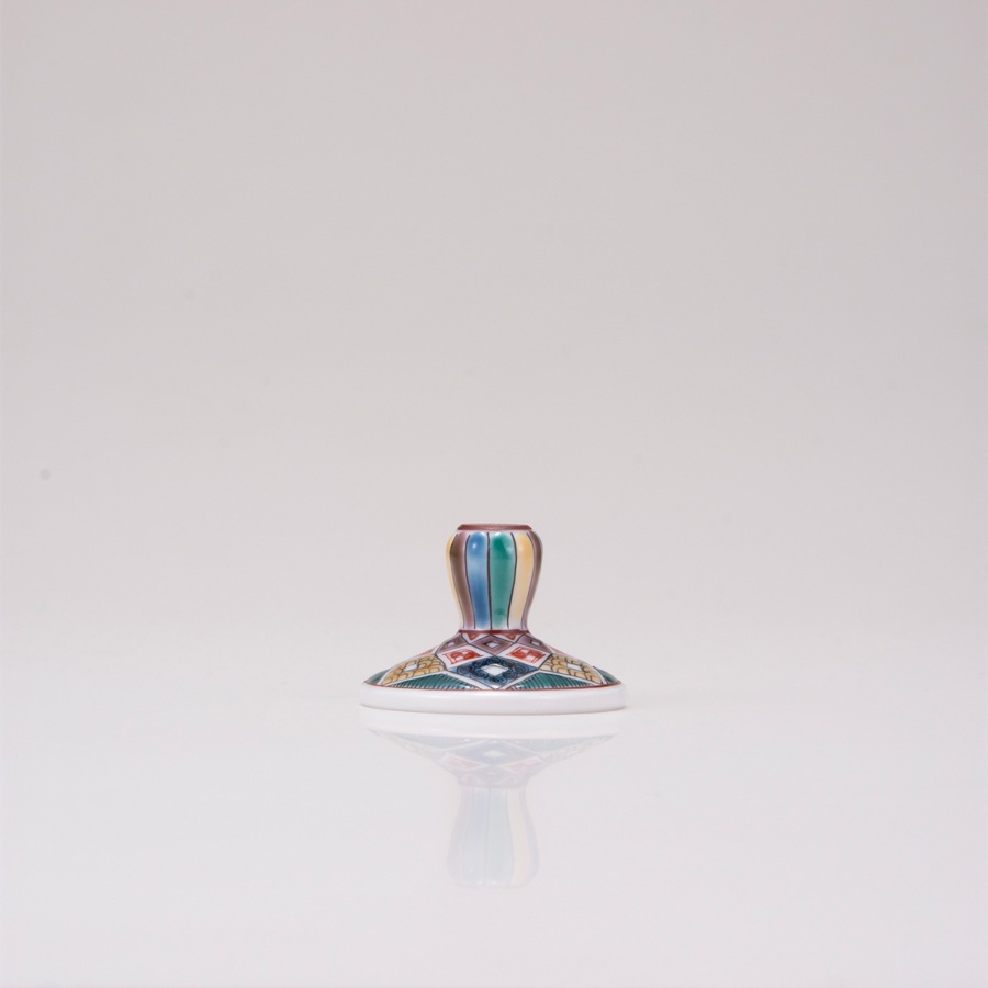 デザートグラス小（斜）古九谷菱文