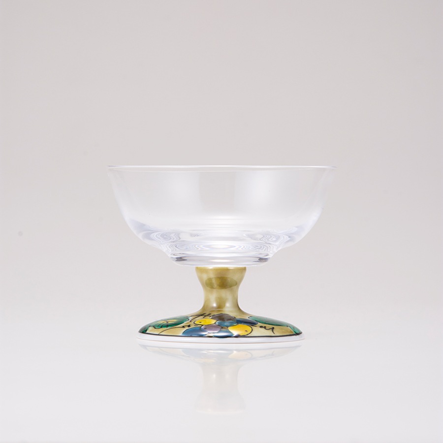 デザートグラス中(無地)ぶどうアメ釉