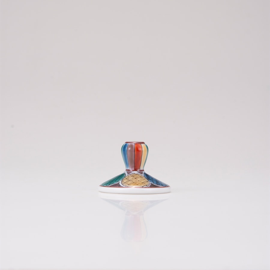 馬上グラス(斜)古九谷丸文