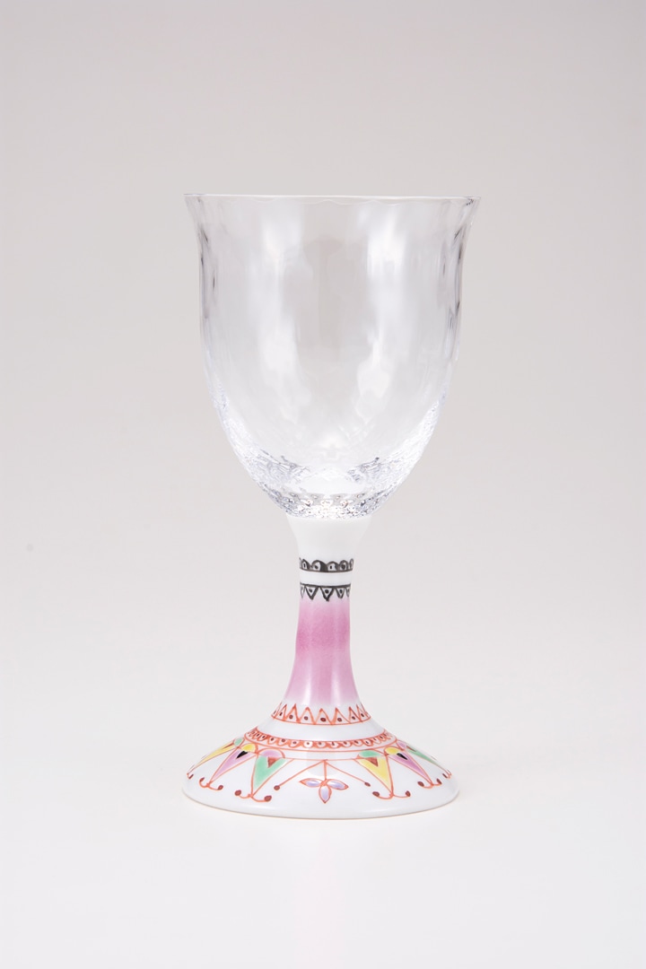 ワイングラス小(格子)めばえ