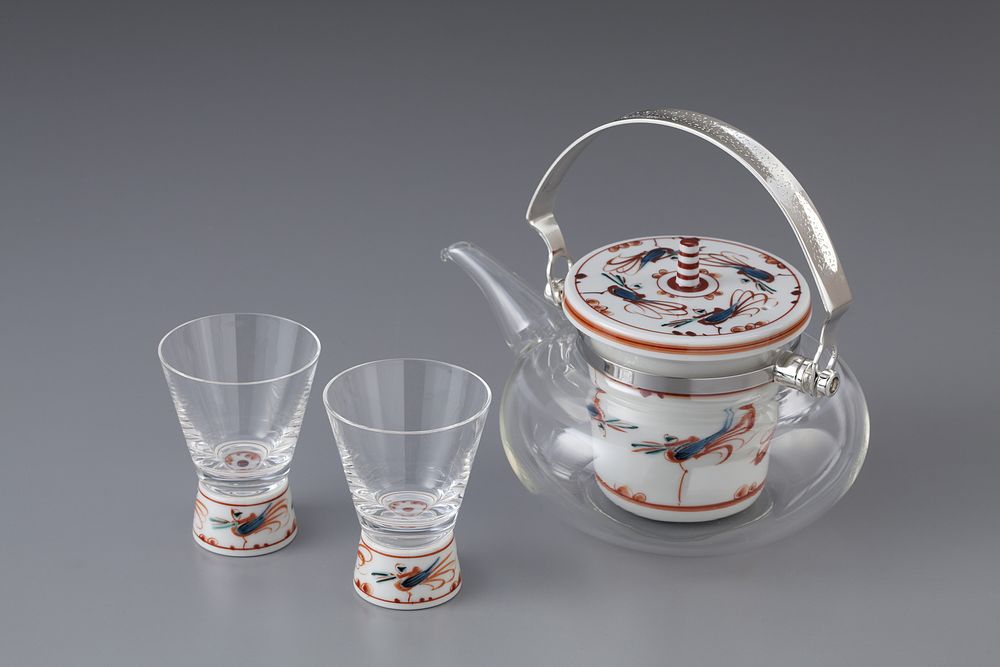 九谷ちろりセット・赤絵鳥文 | ・その他,九谷ちろり | 九谷和グラス