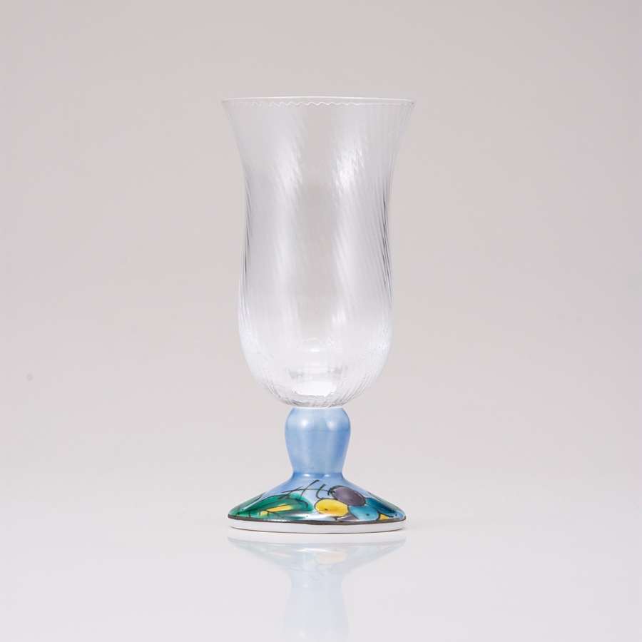 冷酒グラス（斜）ぶどうブルー