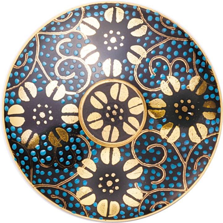 デザートグラス中(無地)青粒鉄仙