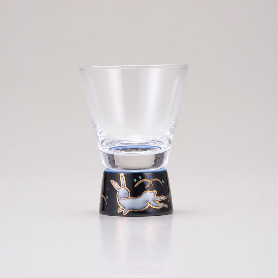 ショットグラスうさぎ文ブラック