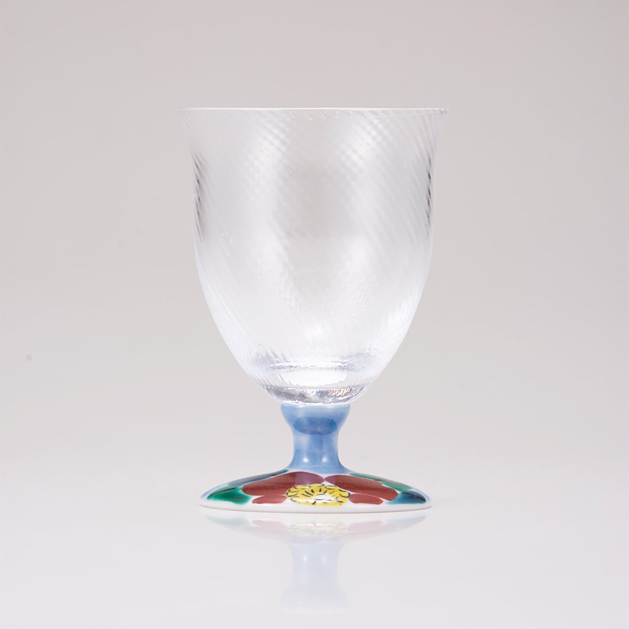 フリーグラス小(斜)山茶花ブルー