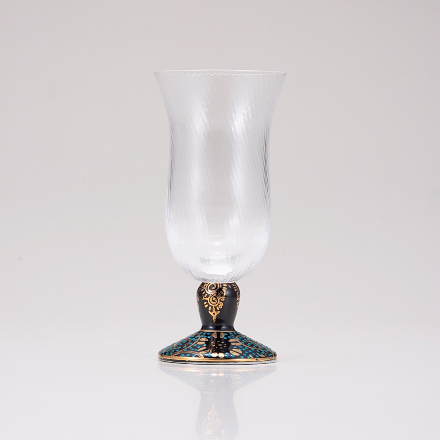 冷酒グラス（斜）青粒鉄仙