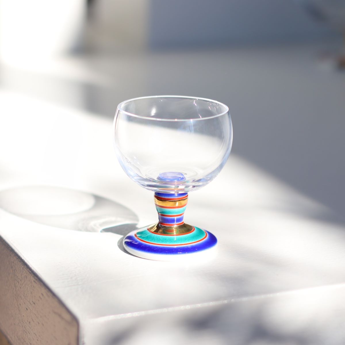 馬上グラス（無地）こまブルー