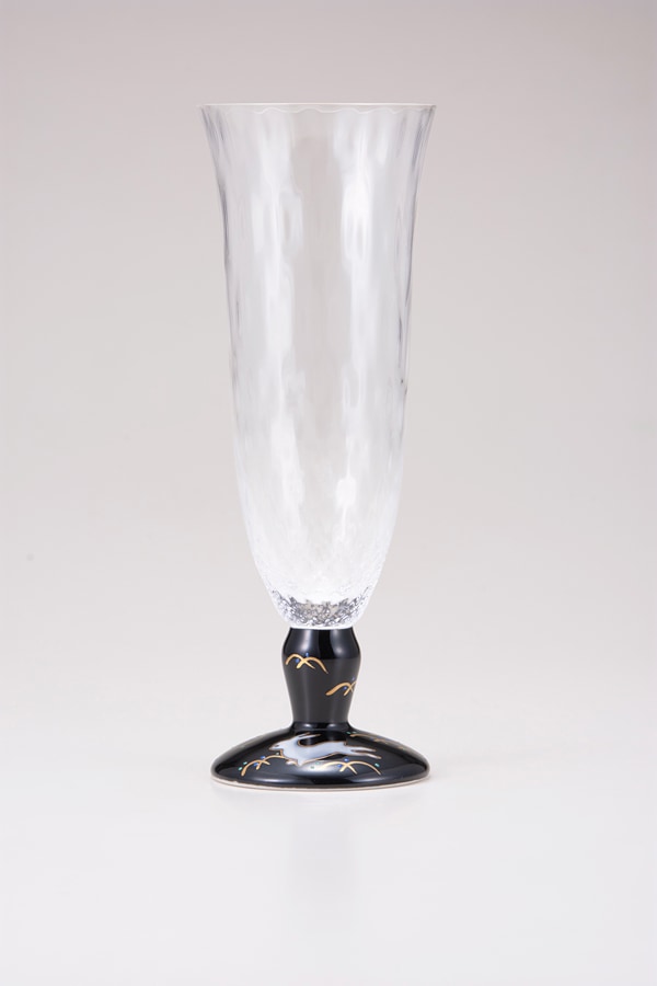 麦酒グラス(格子)うさぎ文ブラック