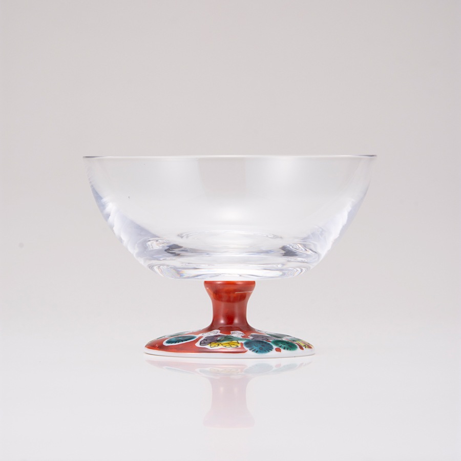 デザートグラス大（無地）木米レッド